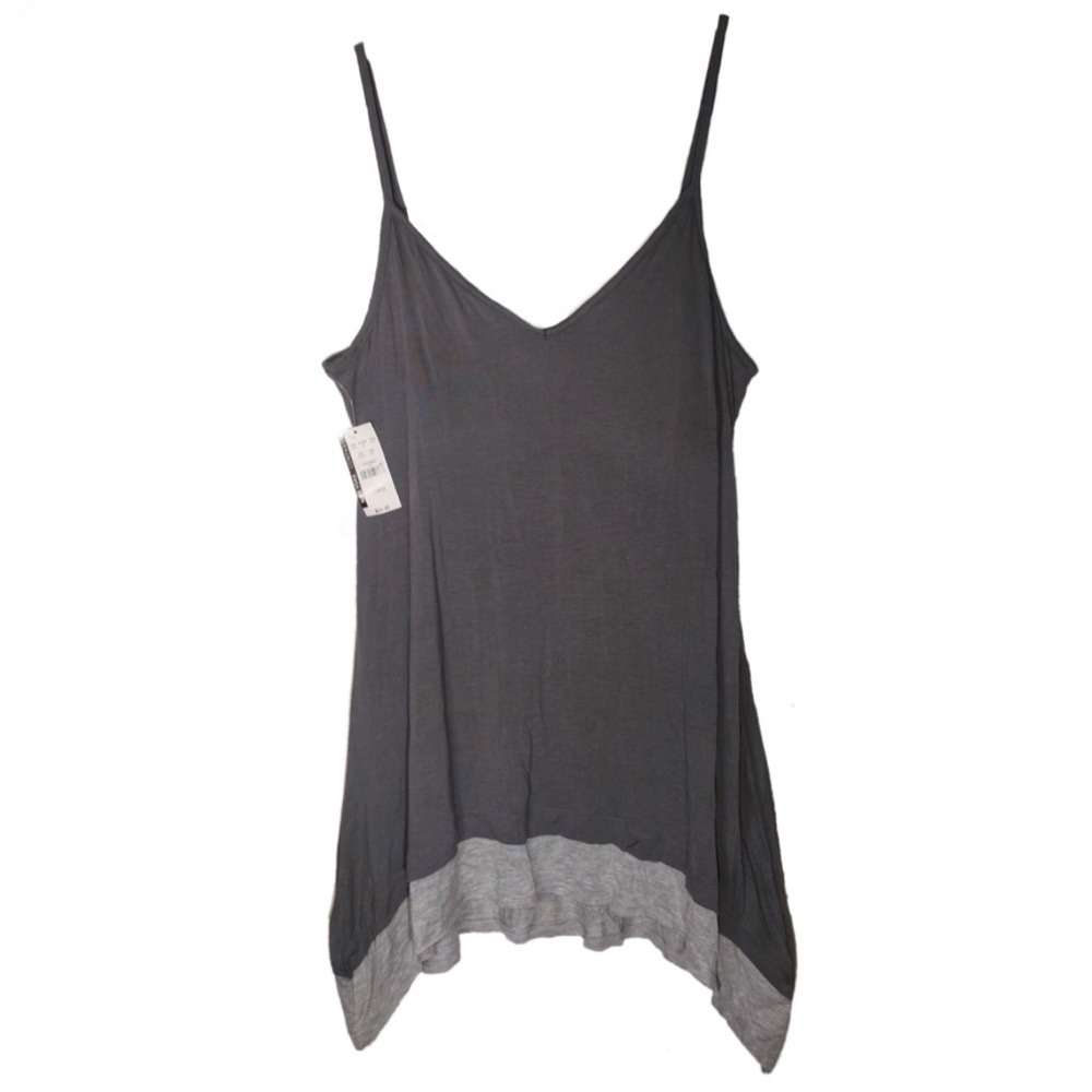 New York & Company Grey Shelf Bra Tank